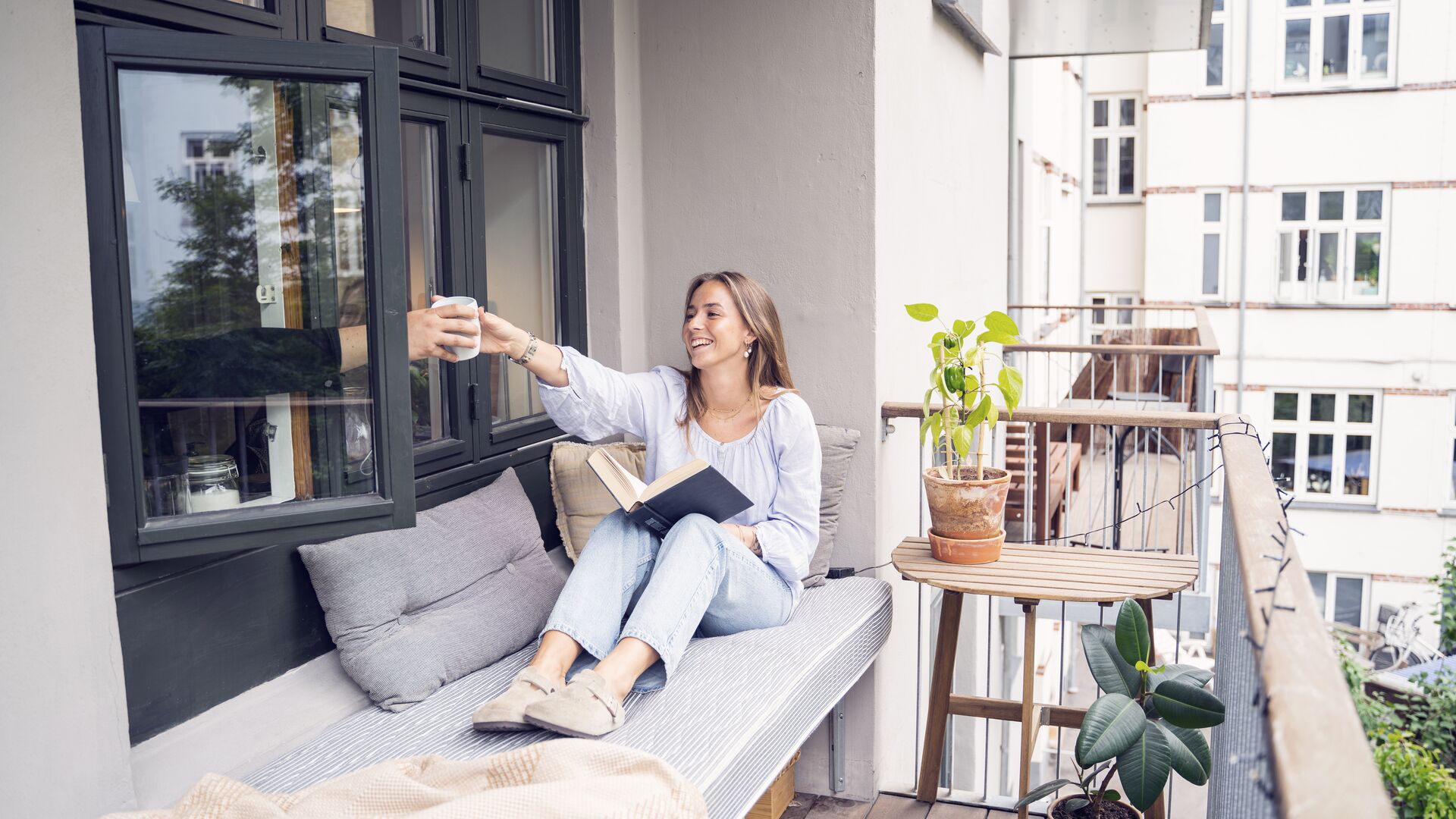 woman balcony