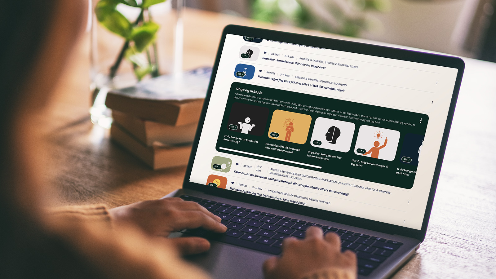 We.care på en computerskærm