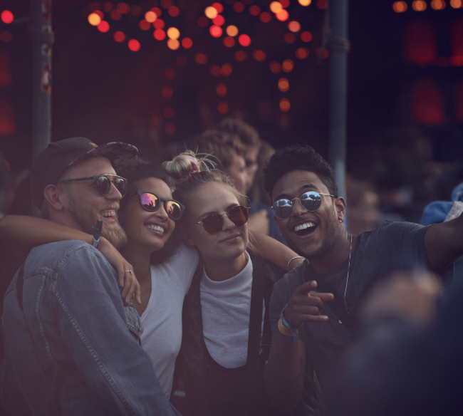 People enjoying a festival