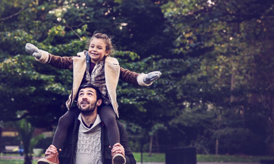Father and daughter in the park