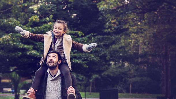 Father and daughter in the park
