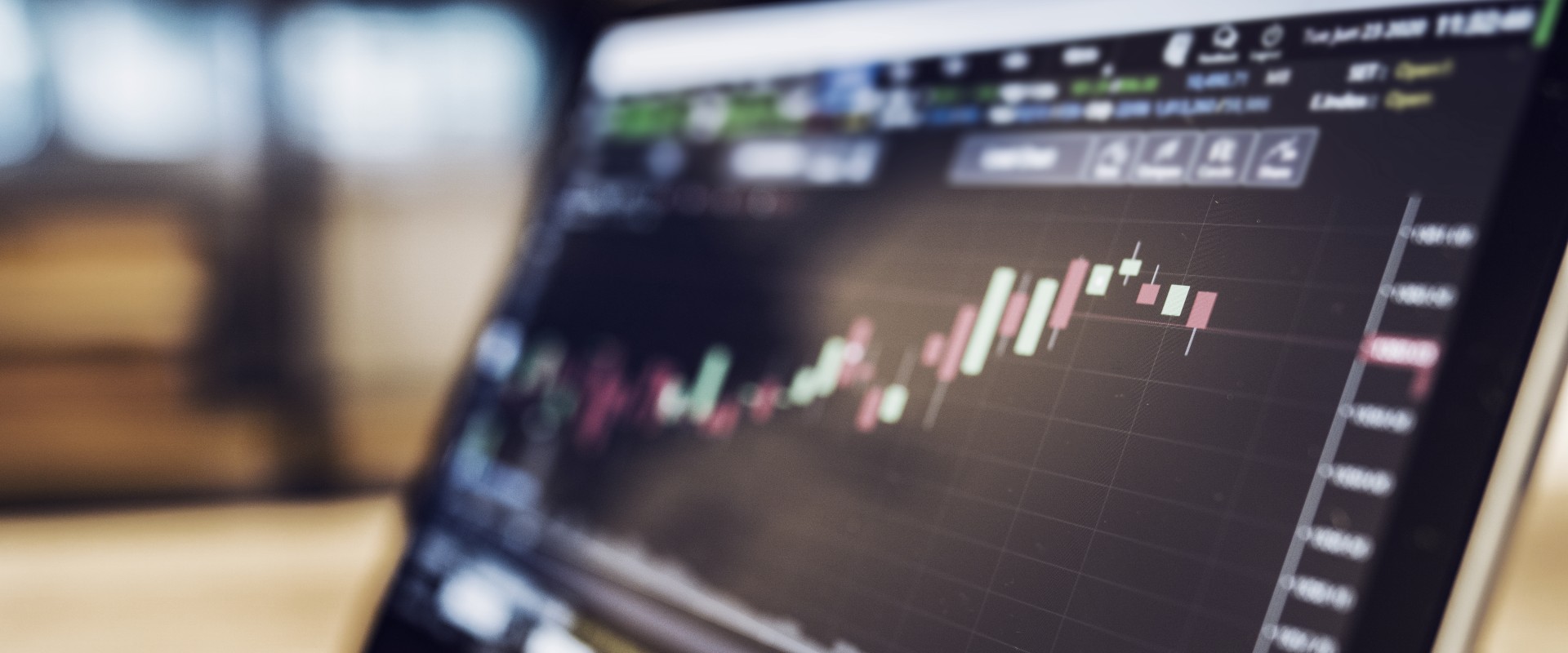 Market data on screen