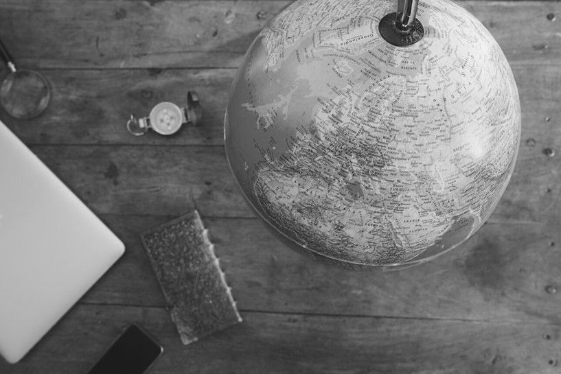 Globe black and white