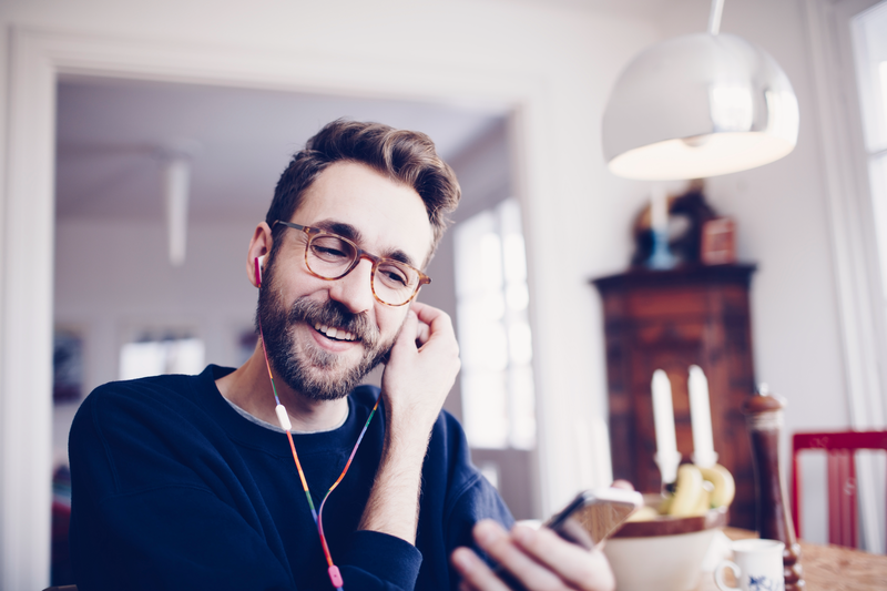 man listening