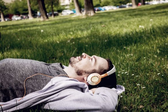 Man listening relaxed